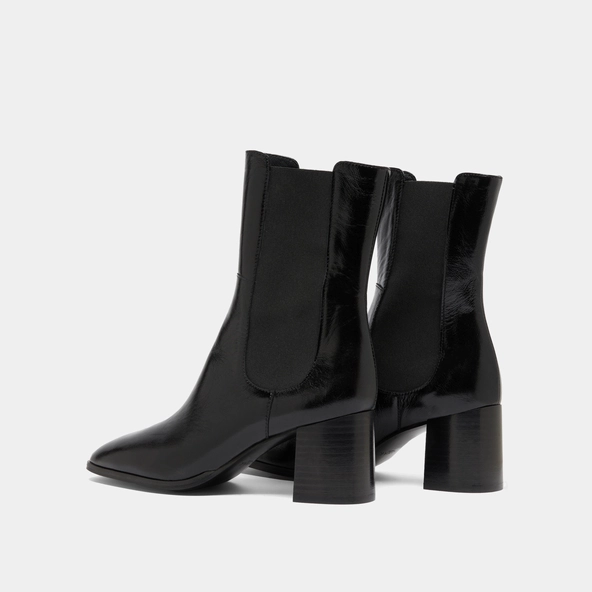 Bottines à élastiques en cuir brillant noir | DUCHA | Jonak