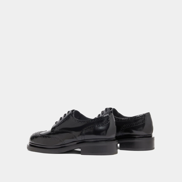 Derbies ajour&eacute;es en cuir glac&eacute; noir | DUERMO | Jonak
