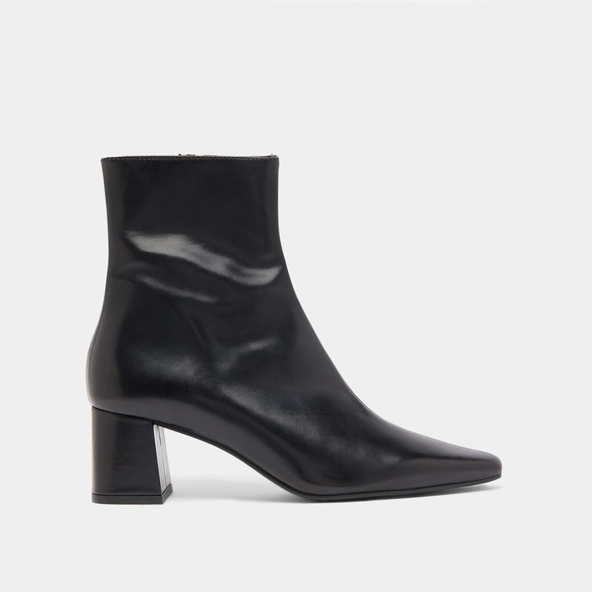 Bottines à larges talons en cuir noir | DYONISOS | Jonak