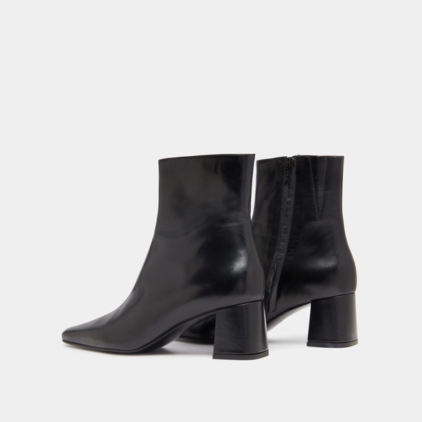 Bottines à larges talons en cuir noir | DYONISOS | Jonak