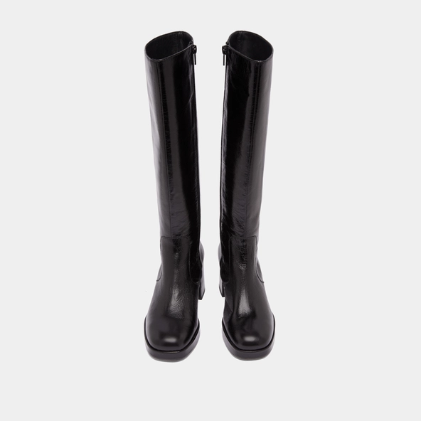 Bottes à talons et plateformes en cuir vieilli noir | VANEO | Jonak