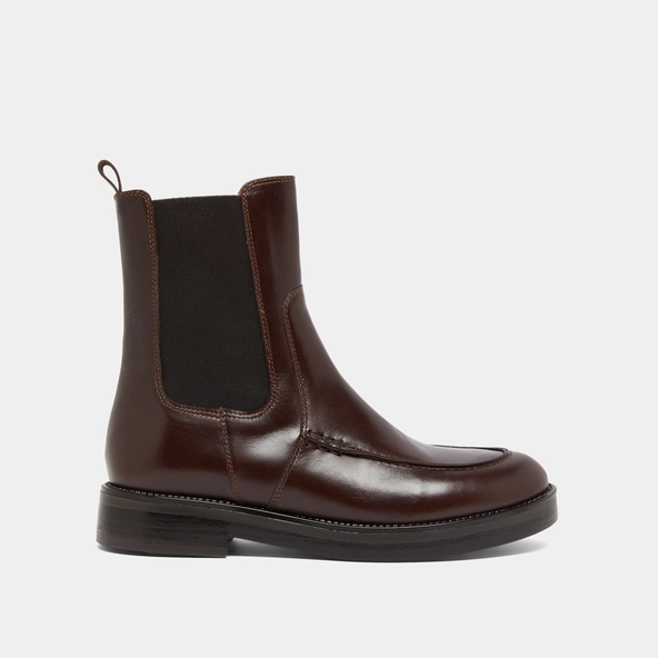 Boots à élastiques en cuir marron foncé | ALLAN | Jonak
