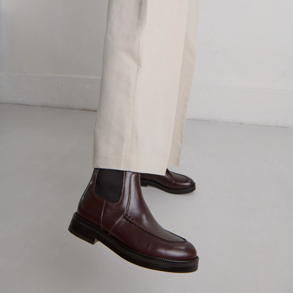 Boots à élastiques en cuir marron foncé | ALLAN | Jonak