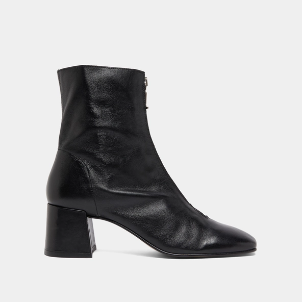 Bottines à fermetures éclairs avant en cuir noir | AMARYLLIS | Jonak