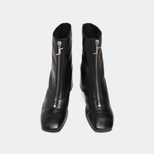 Bottines à fermetures éclairs avant en cuir noir | AMARYLLIS | Jonak