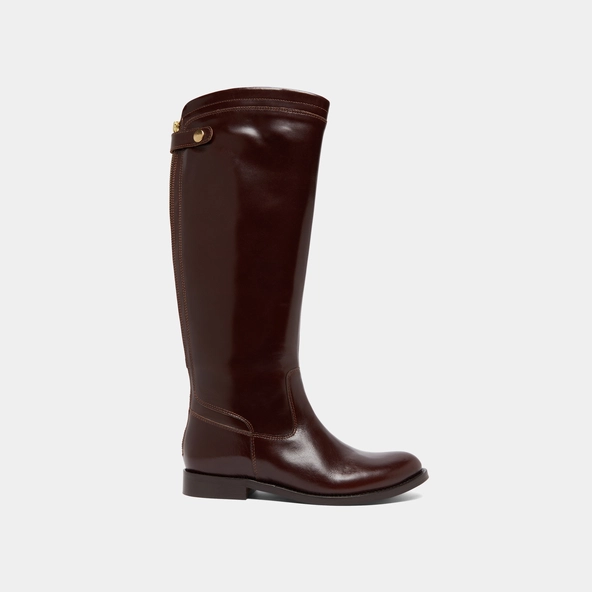 Bottes &agrave; fermetures &eacute;clairs arri&egrave;res en cuir marron | AUROS | Jonak