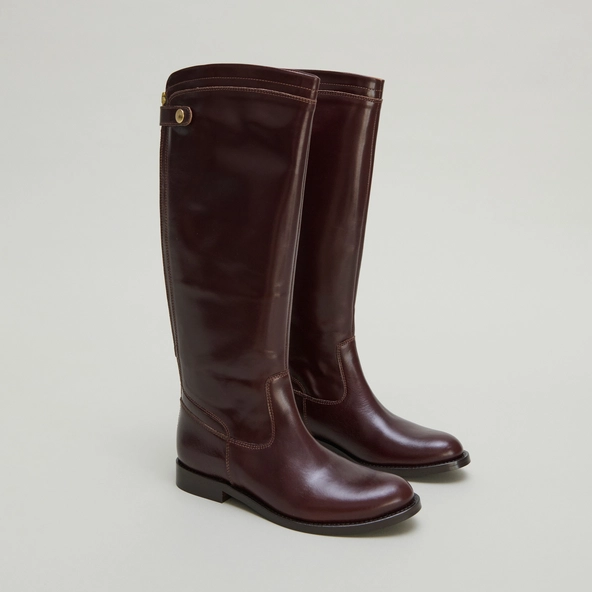 Bottes &agrave; fermetures &eacute;clairs arri&egrave;res en cuir marron | AUROS | Jonak