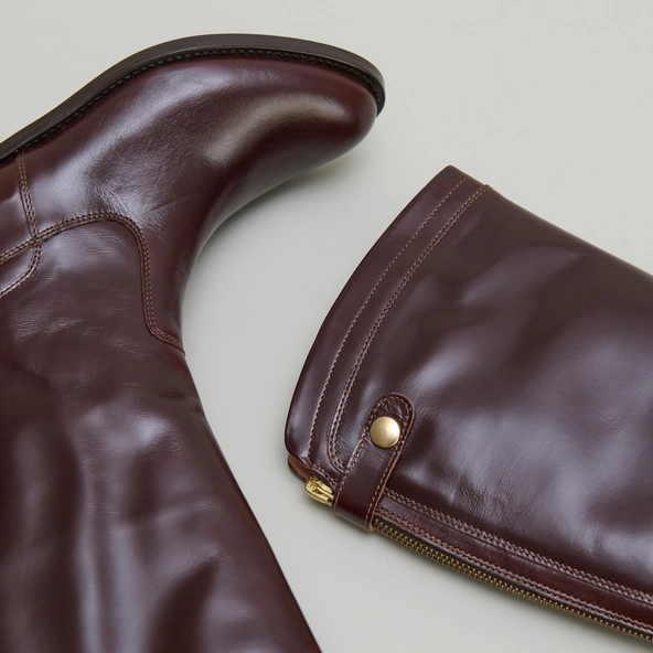 Bottes &agrave; fermetures &eacute;clairs arri&egrave;res en cuir marron | AUROS | Jonak