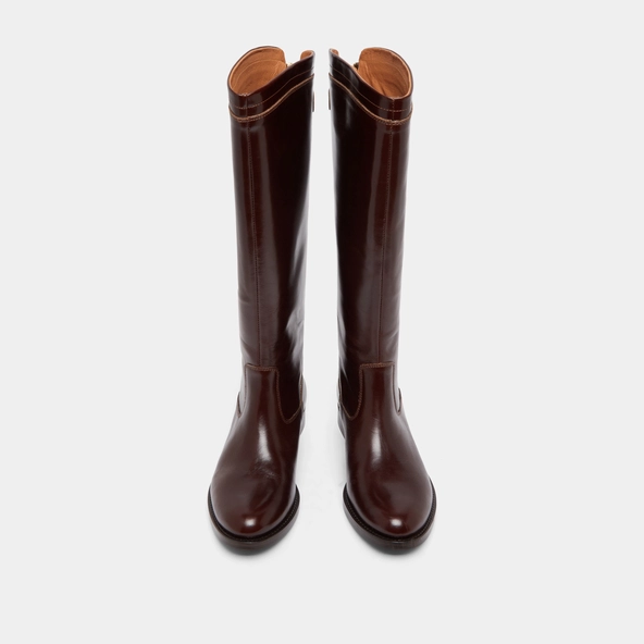 Bottes &agrave; fermetures &eacute;clairs arri&egrave;res en cuir marron | AUROS | Jonak