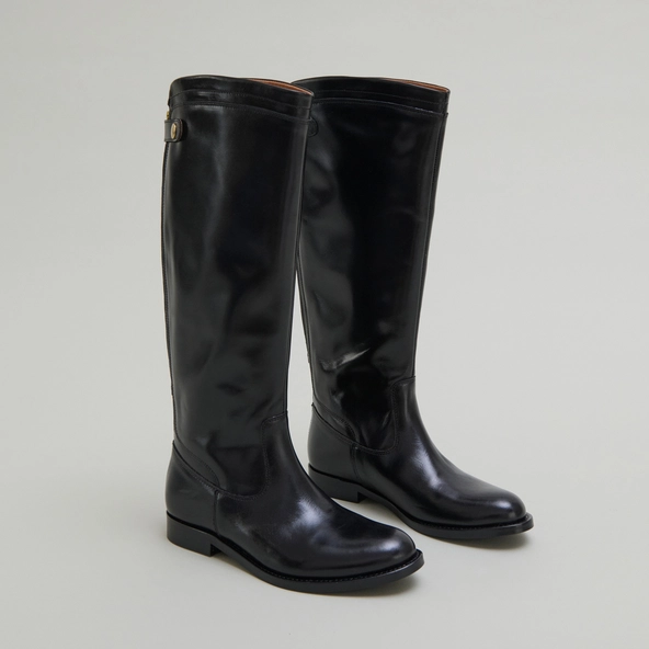 Bottes à fermetures éclairs arrières en cuir noir | AUROS | Jonak