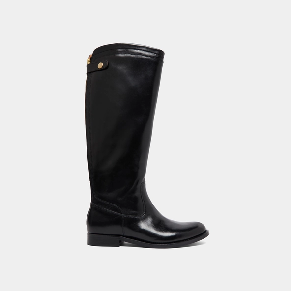 Bottes à fermetures éclairs arrières en cuir noir | AUROS | Jonak