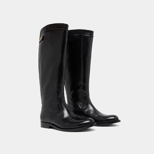 Bottes à fermetures éclairs arrières en cuir noir | AUROS | Jonak