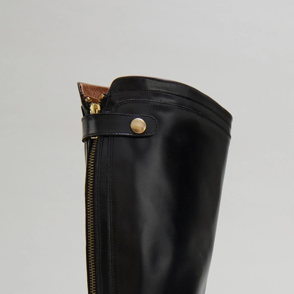 Bottes à fermetures éclairs arrières en cuir noir | AUROS | Jonak