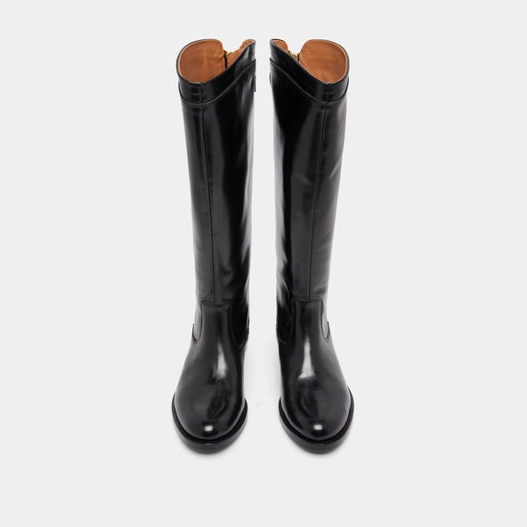 Bottes à fermetures éclairs arrières en cuir noir | AUROS | Jonak