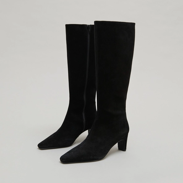 Bottes &agrave; talons et bouts pointus en croute noire | DANOU | Jonak