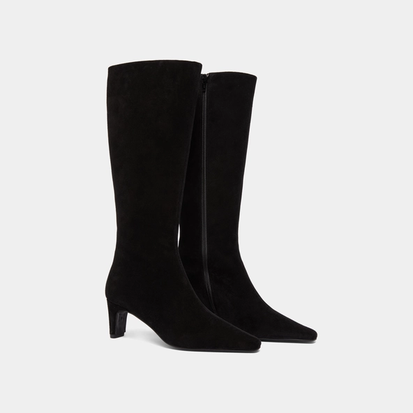 Bottes &agrave; talons et bouts pointus en croute noire | DANOU | Jonak