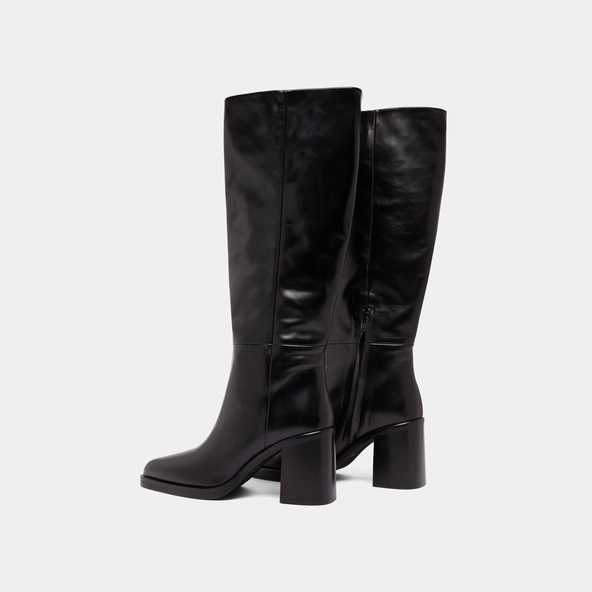 Bottes à talons lamellés en cuir noir | DICKINSON | Jonak