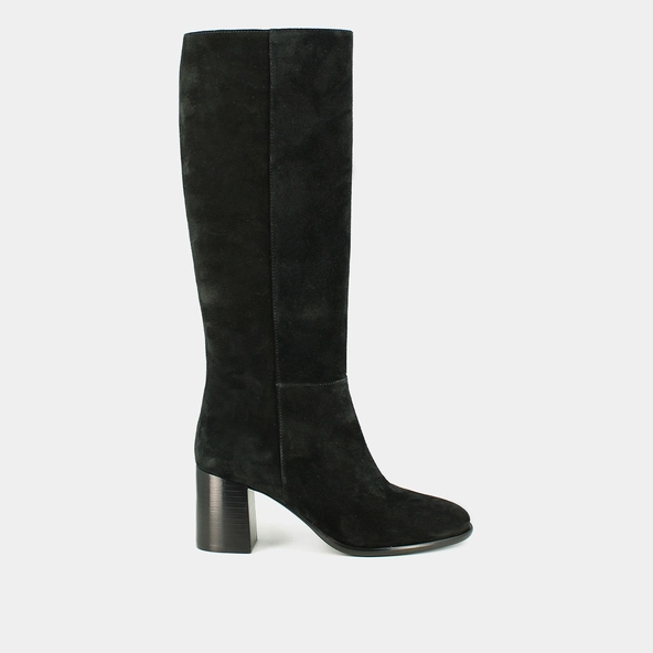 Bottes &agrave; talons et bouts ronds en croute noire | DILIA | Jonak