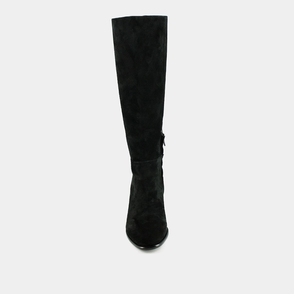 Bottes &agrave; talons et bouts ronds en croute noire | DILIA | Jonak