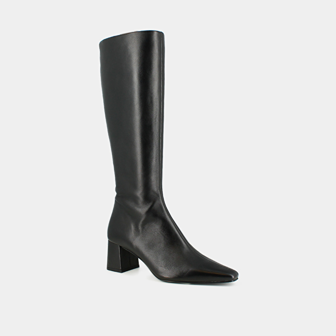 Bottes à talons et bouts pointus en cuir noir | DIONY | Jonak
