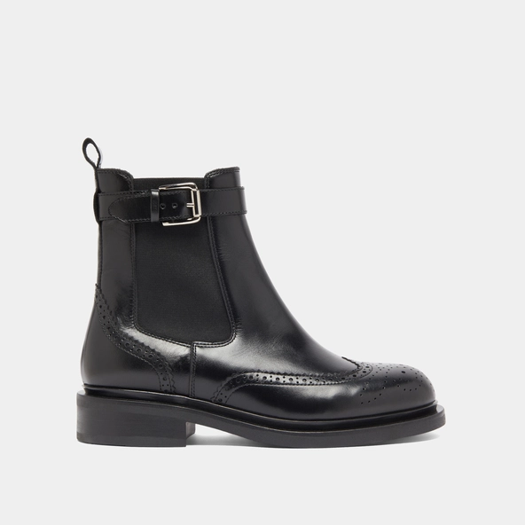 Boots à boucles en cuir noir | DOUBY | Jonak
