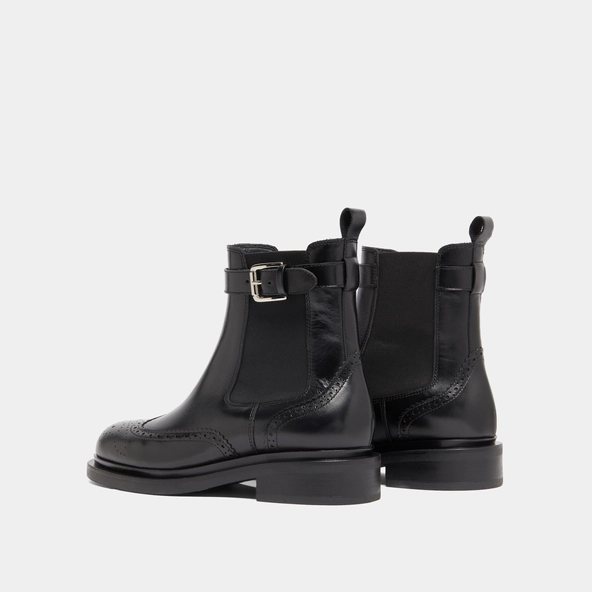 Boots à boucles en cuir noir | DOUBY | Jonak