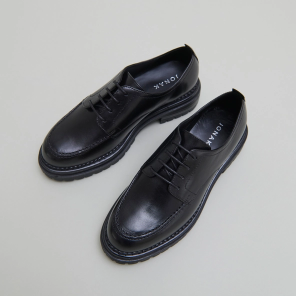 Derbies à semelles crantées en cuir noir | ADALOU | Jonak