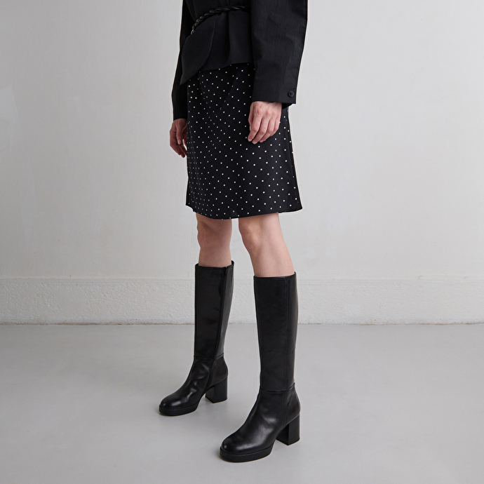 Bottes à talons en cuir noir | ANELIA | Jonak