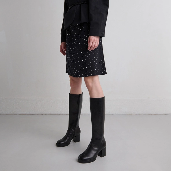 Bottes à talons en cuir noir | ANELIA | Jonak