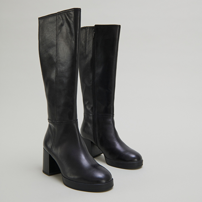 Bottes à talons en cuir noir | ANELIA | Jonak