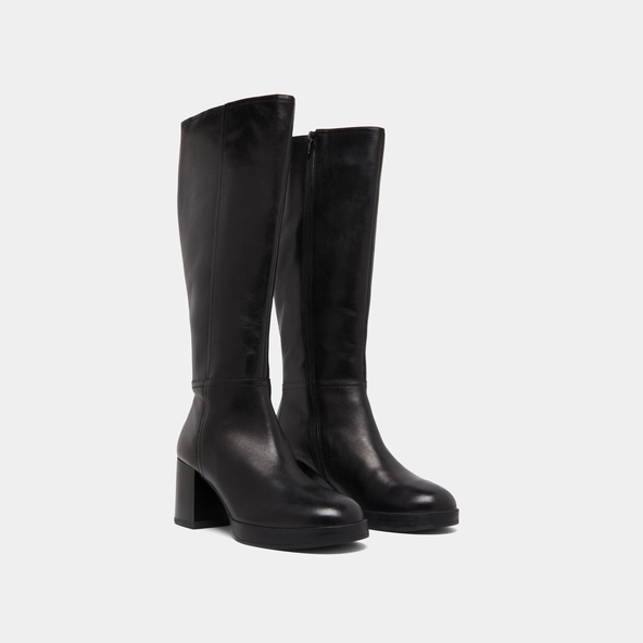 Bottes à talons en cuir noir | ANELIA | Jonak