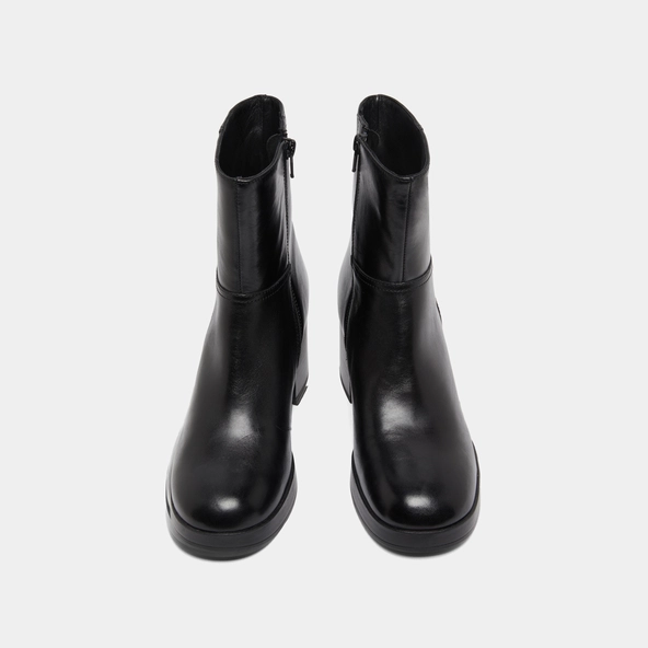 Bottines &agrave; talons flare en cuir noir | ANELLE | Jonak