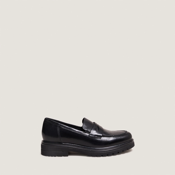 Mocassins à semelles crantées en cuir noir | ARLO | Jonak