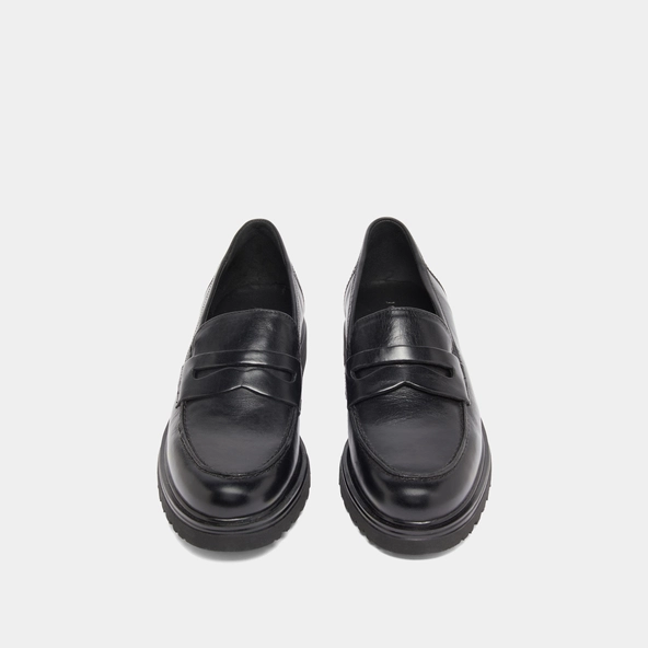 Mocassins à semelles crantées en cuir noir | ARLO | Jonak