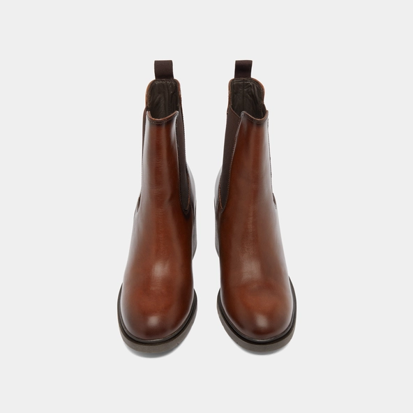 Bottines à élastiques et bouts arrondis.... en cuir cognac | ATILA | Jonak