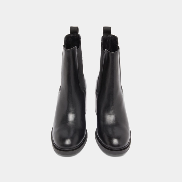 Bottines à élastiques et bouts arrondis.... en cuir noir | ATILA | Jonak