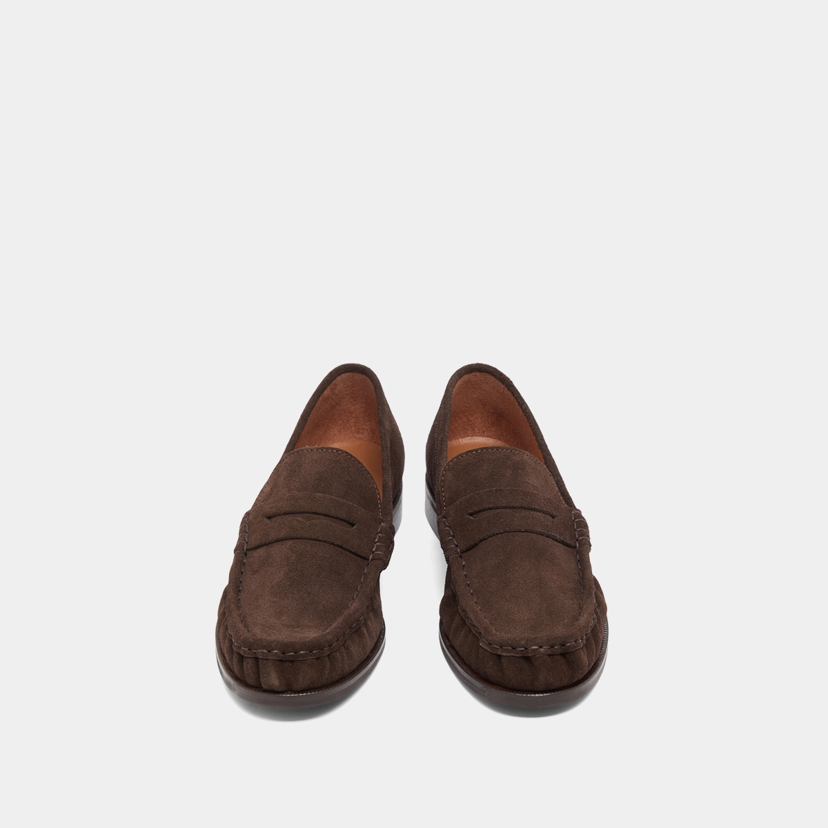 Mocassins à bouts ronds en croûte marron foncé | DELICE | Jonak