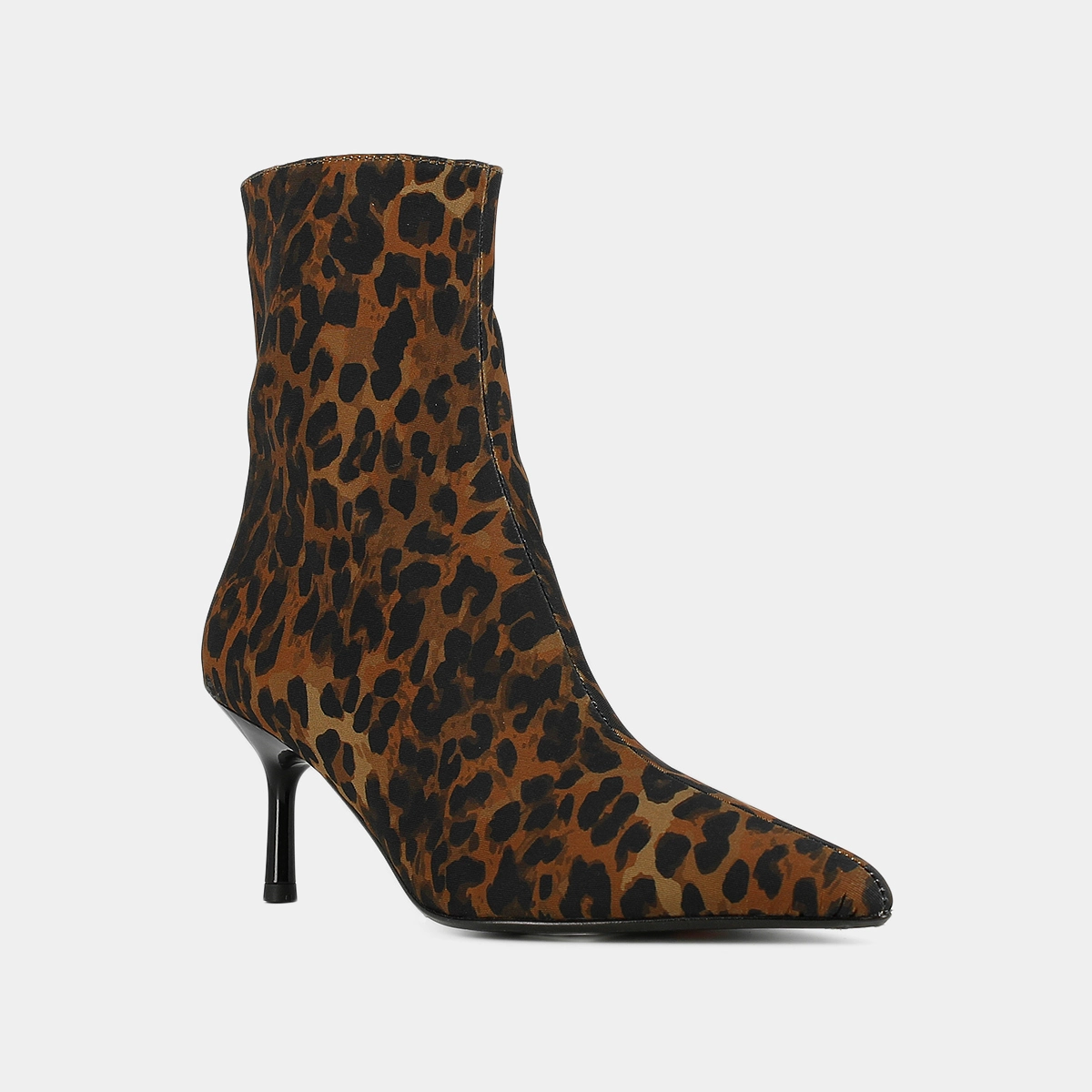 Bottines &agrave; bouts pointus en textile l&eacute;opard | DIEM | Jonak
