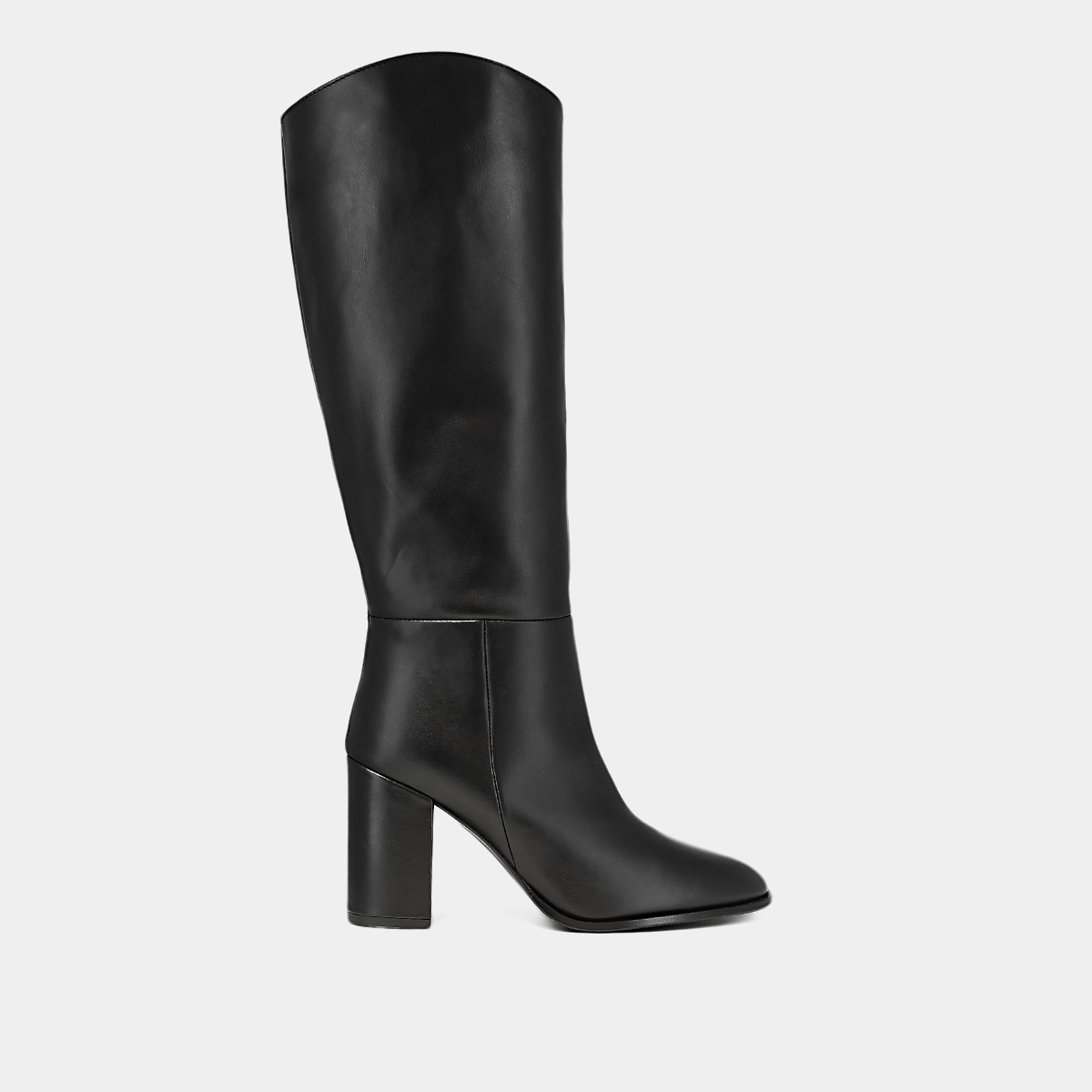 Bottes hautes &agrave; bouts pointus en cuir noir | NESSA | Jonak
