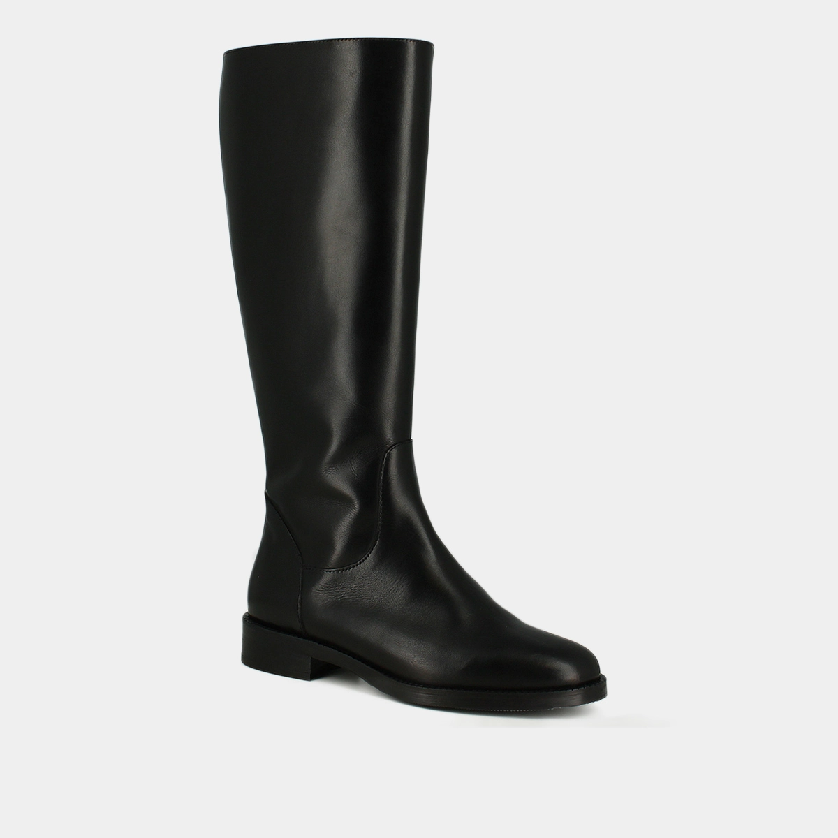 Bottes hautes en cuir noir taille mollet m | FLOWER | Jonak