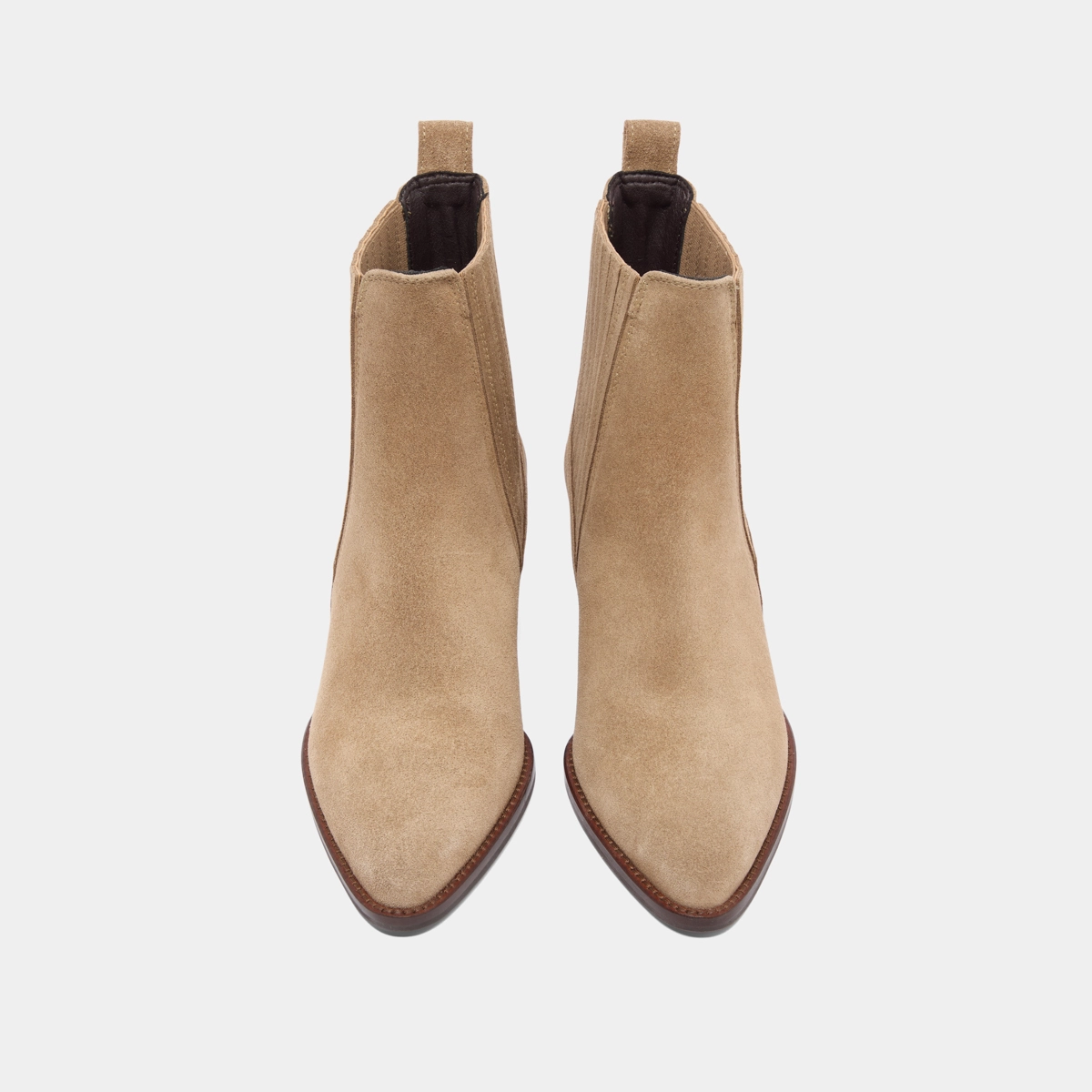 Boots à petits talons biseautés et élast... en croute taupe | BAILEY | Jonak