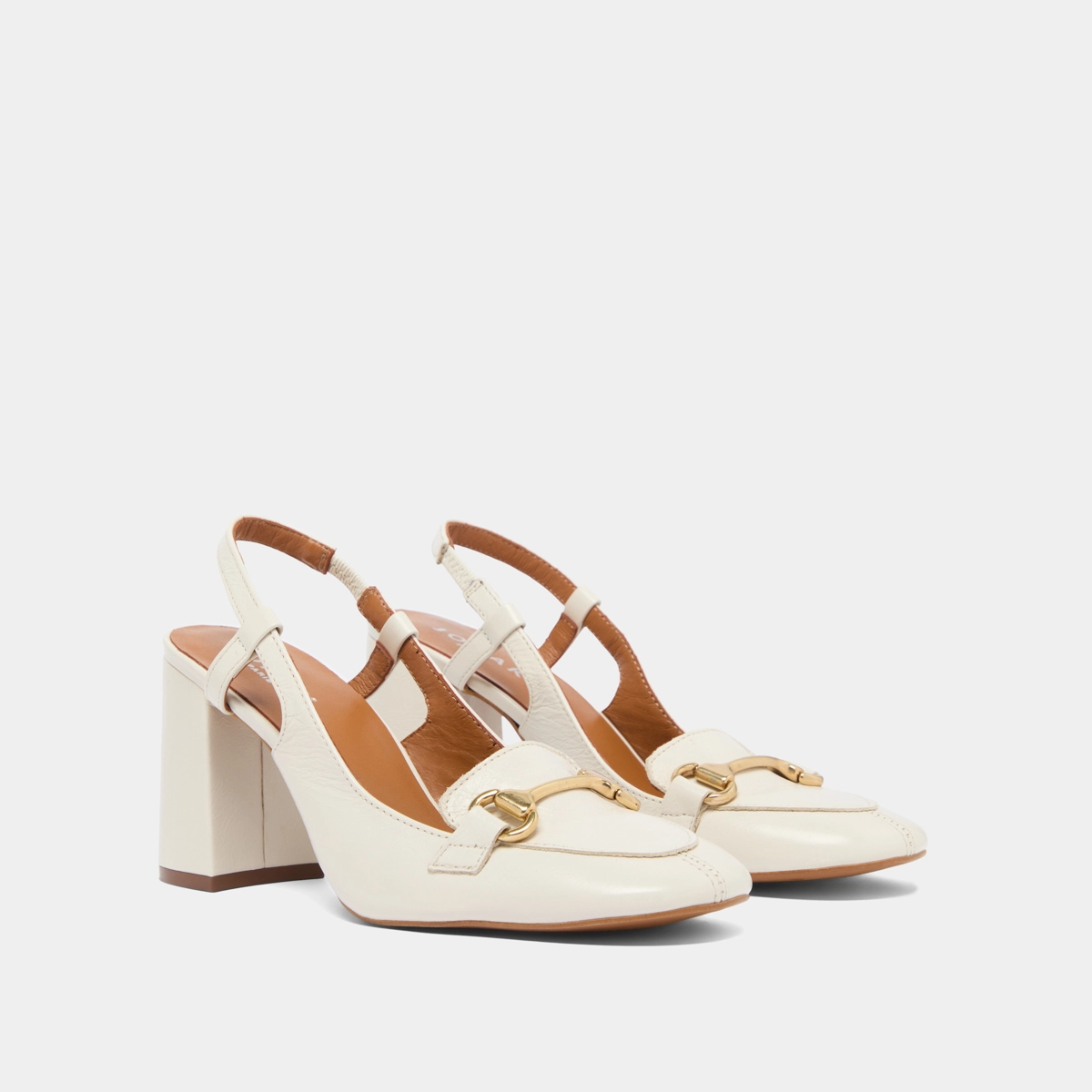 Slingbacks à mors dorés en cuir vieilli écru | BASEL | Jonak