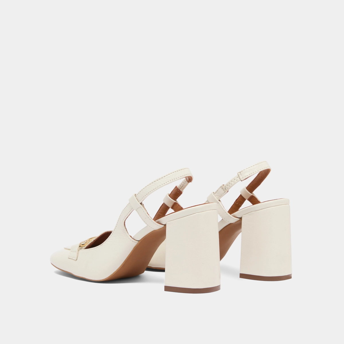 Slingbacks à mors dorés en cuir vieilli écru | BASEL | Jonak