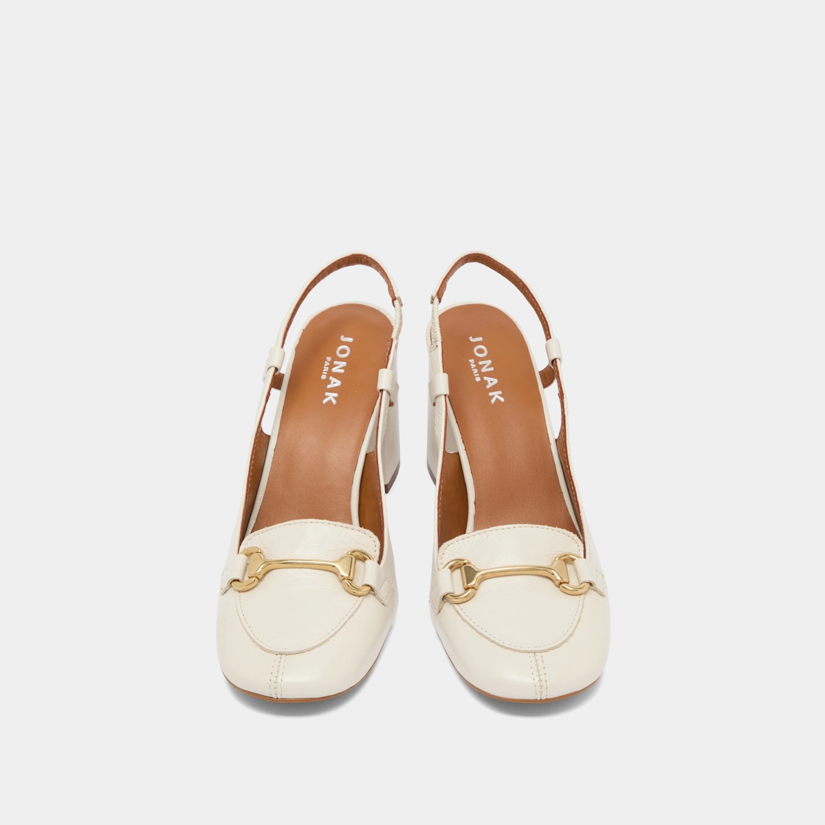Slingbacks à mors dorés en cuir vieilli écru | BASEL | Jonak
