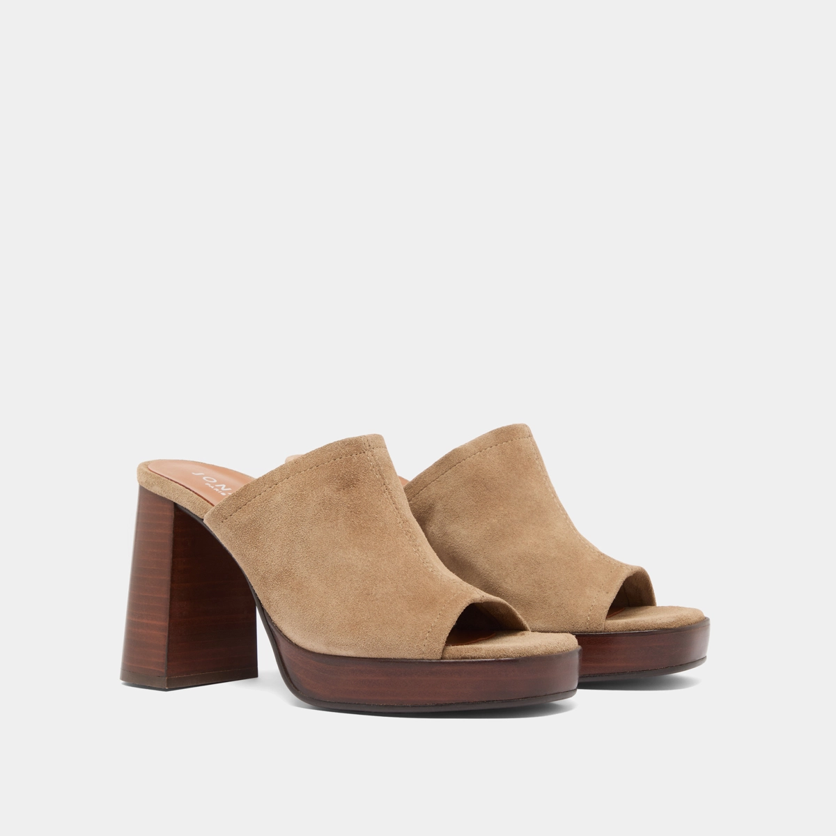 Mules à talons en croute taupe | BAYA | Jonak