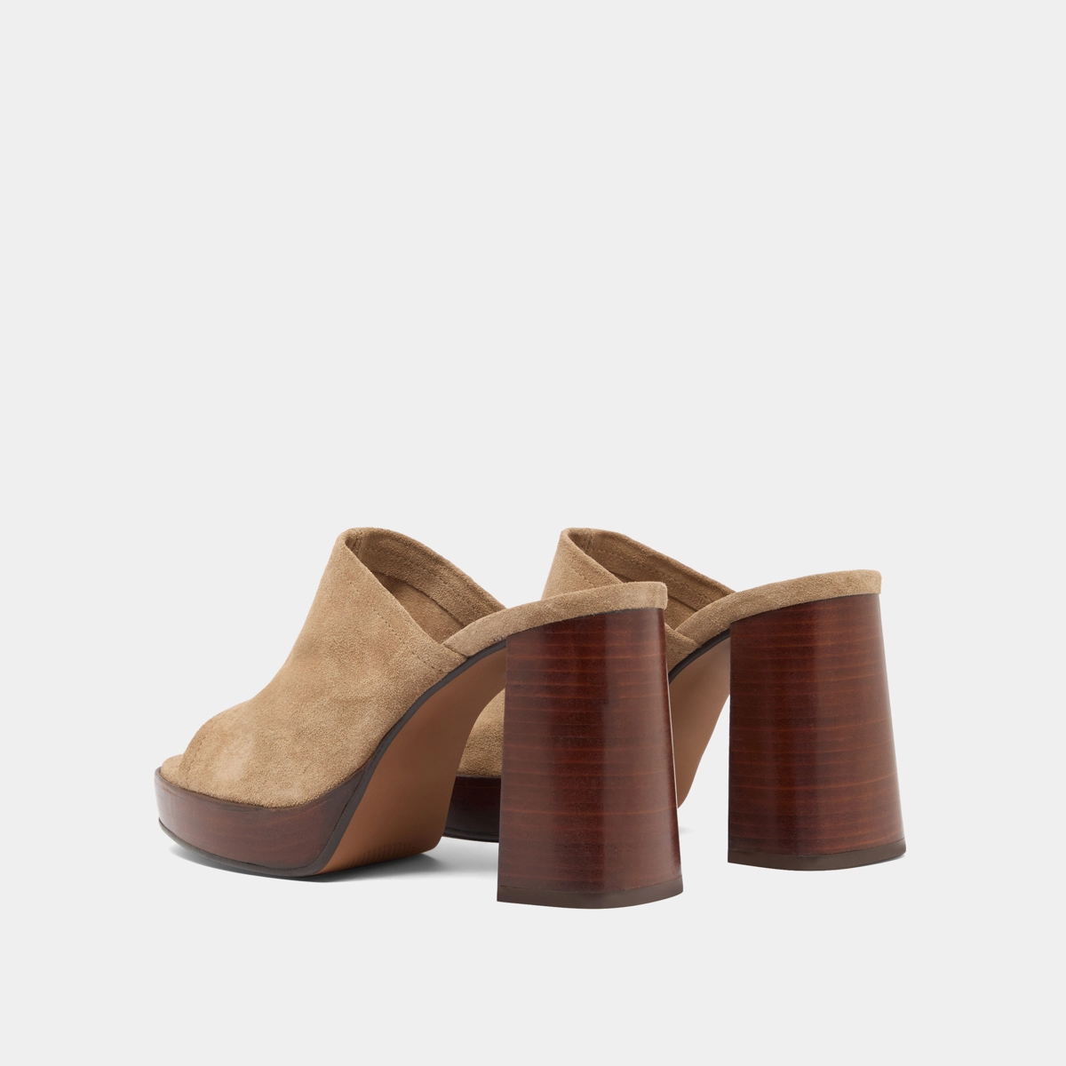 Mules à talons en croute taupe | BAYA | Jonak