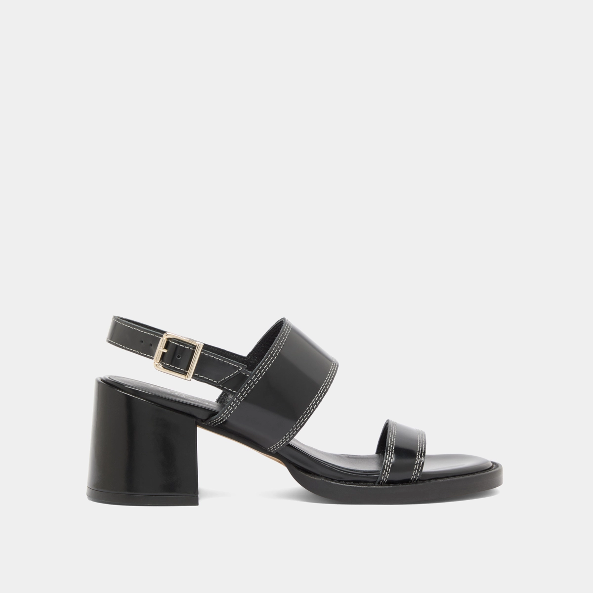 Sandales à talons en cuir glacé noir | BLONDINE | Jonak