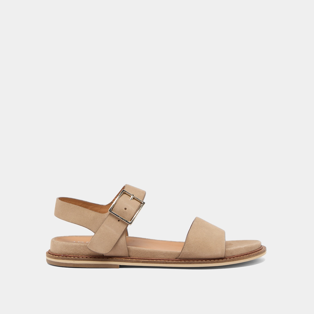 Sandales à brides et bouts ouverts en velours beige | ACCO | Jonak
