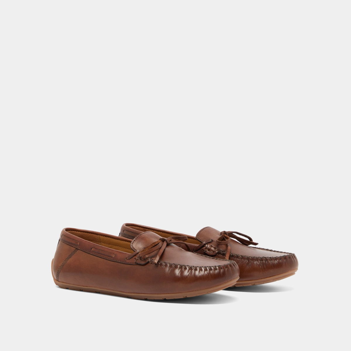 Mocassins froncés à lacets en cuir cognac | ANGELIQUE | Jonak