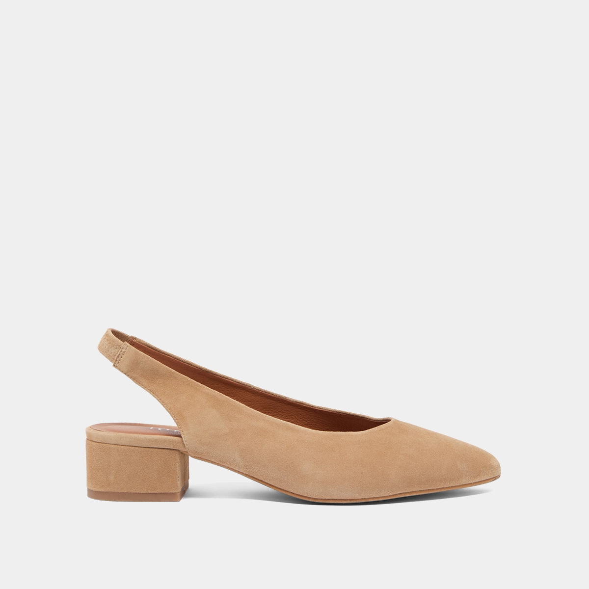 Ballerines à bouts arrières ouverts en velours camel | VINCE | Jonak